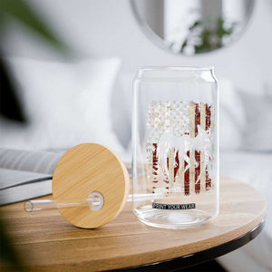 Mothman American Flag Patriotic Cryptid Creature Glass Can