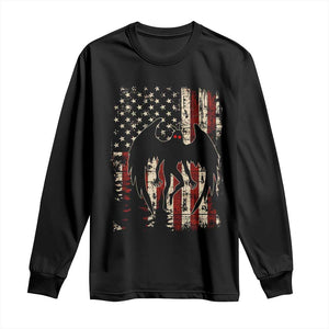 Mothman American Flag Patriotic Cryptid Creature Long Sleeve Shirt TS11 Black Print Your Wear