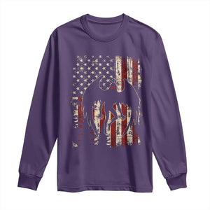 Mothman American Flag Patriotic Cryptid Creature Long Sleeve Shirt TS11 Purple Print Your Wear