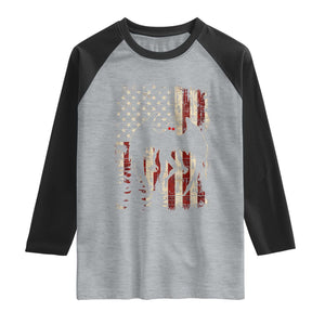 Mothman American Flag Patriotic Cryptid Creature Raglan Shirt TS11 Heather Gray Black Print Your Wear