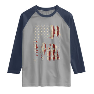 Mothman American Flag Patriotic Cryptid Creature Raglan Shirt TS11 Sport Gray Navy Print Your Wear