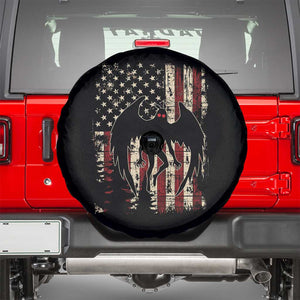Mothman American Flag Patriotic Cryptid Creature Spare Tire Cover TS11 Black Print Your Wear