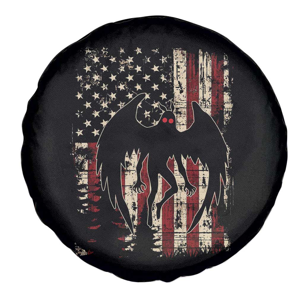 Mothman American Flag Patriotic Cryptid Creature Spare Tire Cover TS11 Print Your Wear
