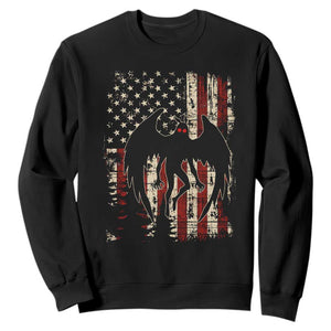Mothman American Flag Patriotic Cryptid Creature Sweatshirt TS11 Black Print Your Wear