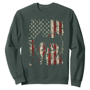 Mothman American Flag Patriotic Cryptid Creature Sweatshirt TS11 Dark Forest Green Print Your Wear