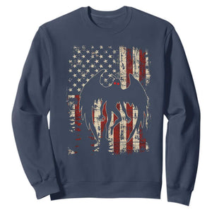Mothman American Flag Patriotic Cryptid Creature Sweatshirt TS11 Navy Print Your Wear