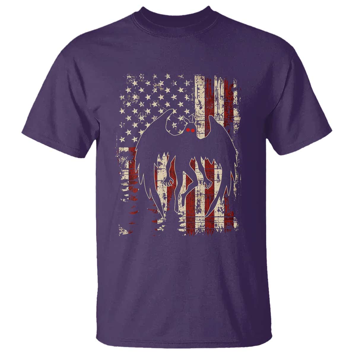 Mothman American Flag Patriotic Cryptid Creature T Shirt TS11 Purple Print Your Wear