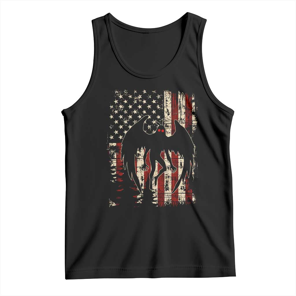 Mothman American Flag Patriotic Cryptid Creature Tank Top TS11 Black Print Your Wear