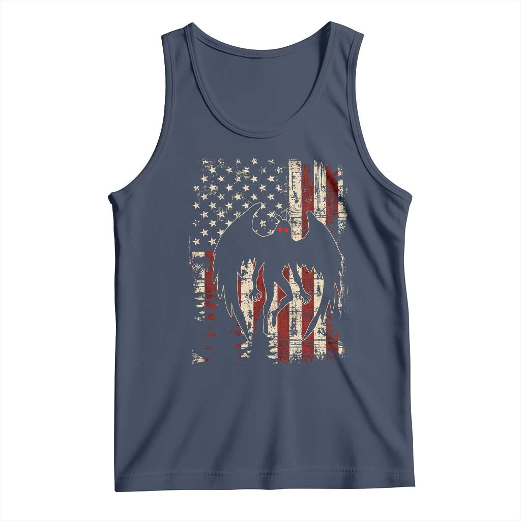 Mothman American Flag Patriotic Cryptid Creature Tank Top TS11 Navy Print Your Wear