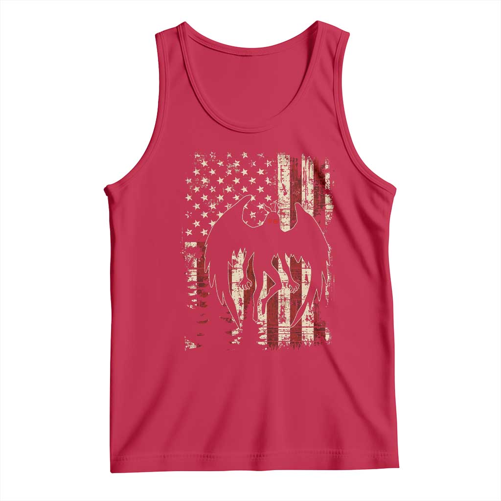 Mothman American Flag Patriotic Cryptid Creature Tank Top TS11 Red Print Your Wear