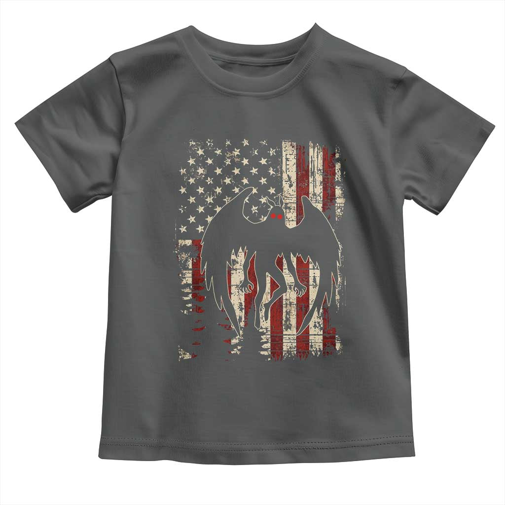 Mothman American Flag Patriotic Cryptid Creature Toddler T Shirt TS11 Dark Heather Print Your Wear