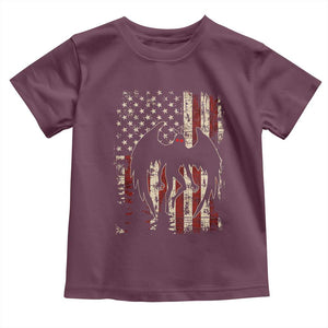 Mothman American Flag Patriotic Cryptid Creature Toddler T Shirt TS11 Maroon Print Your Wear