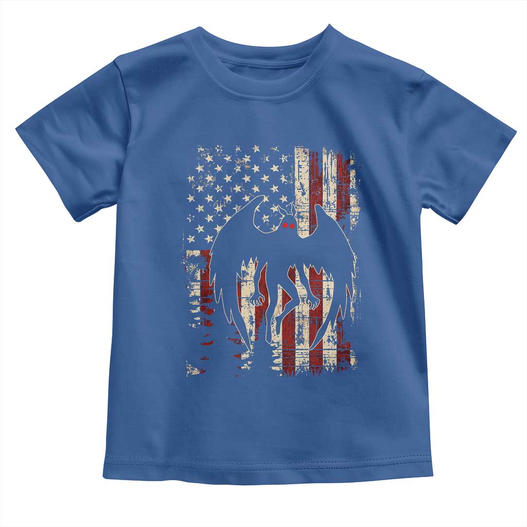 Mothman American Flag Patriotic Cryptid Creature Toddler T Shirt TS11 Royal Blue Print Your Wear