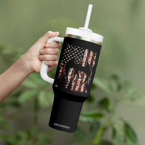 Mothman American Flag Patriotic Cryptid Creature Tumbler With Handle