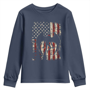 Mothman American Flag Patriotic Cryptid Creature Youth Sweatshirt TS11 Navy Print Your Wear