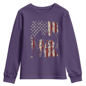 Mothman American Flag Patriotic Cryptid Creature Youth Sweatshirt TS11 Purple Print Your Wear