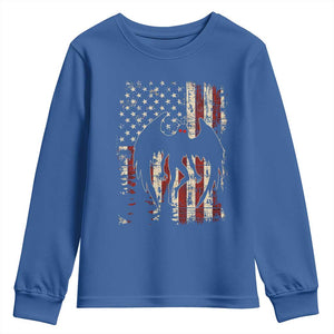 Mothman American Flag Patriotic Cryptid Creature Youth Sweatshirt TS11 Royal Blue Print Your Wear