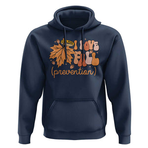 Fall Physical Therapy Hoodie I Love Fall Prevention Retro Groove Maple Leaf Nuts TS11 Navy Print Your Wear