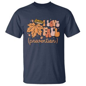Fall Physical Therapy T Shirt I Love Fall Prevention Retro Groove Maple Leaf Nuts TS11 Navy Print Your Wear