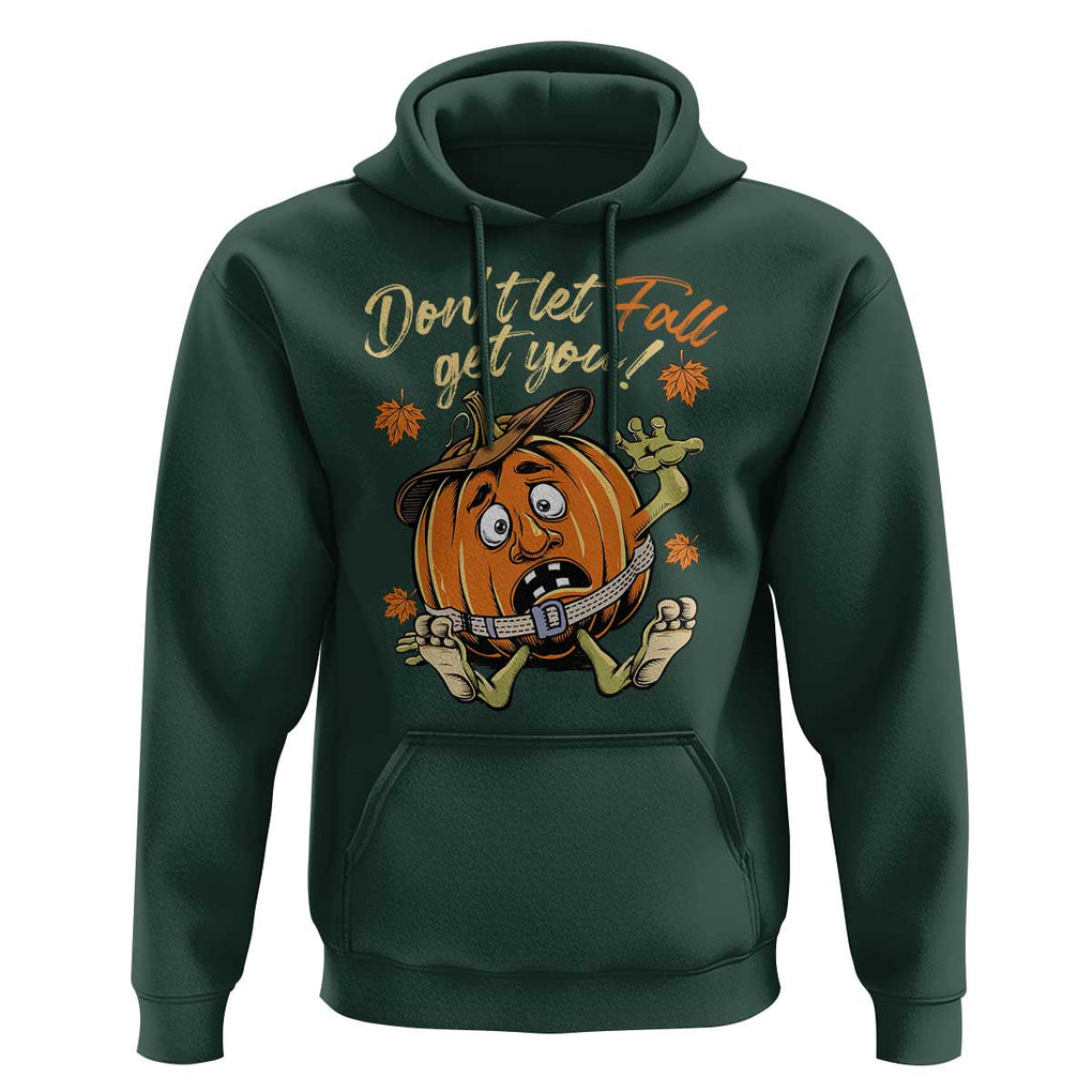 Funny Fall Physical Therapy Hoodie Don't Let Fall Get You Pumpkin Safety Belt Maple Leaf TS11 Dark Forest Green Print Your Wear