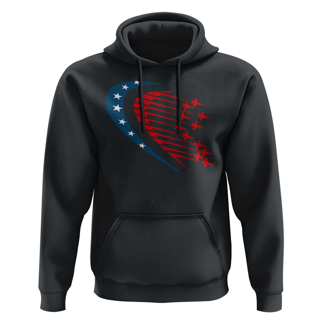Patriotic Hoodie American Flag Fighter Jets Airplane 4th Of July TS11 Black Print Your Wear