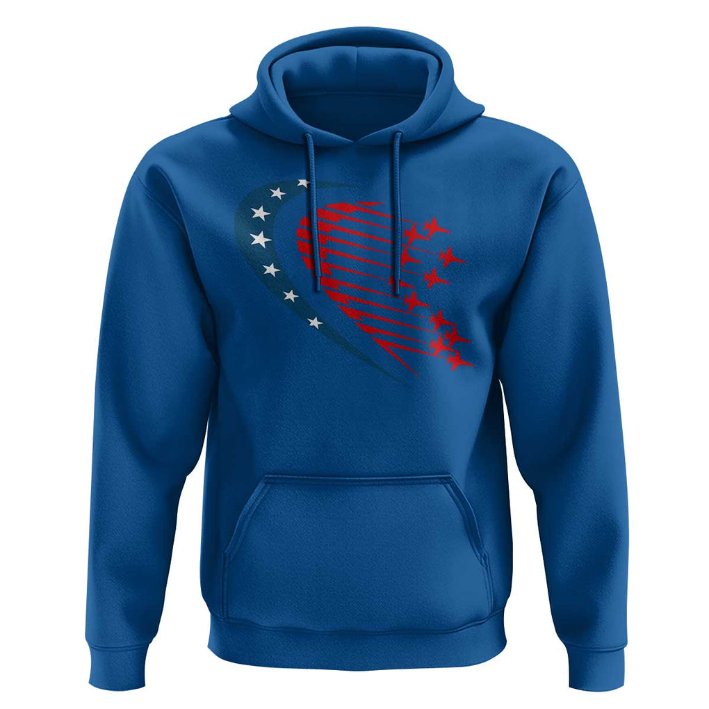 Patriotic Hoodie American Flag Fighter Jets Airplane 4th Of July TS11 Royal Blue Print Your Wear
