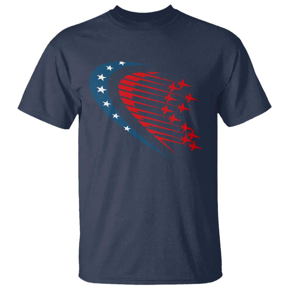 Patriotic T Shirt American Flag Fighter Jets Airplane 4th Of July TS11 Navy Print Your Wear