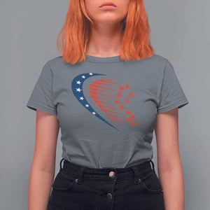 Patriotic T Shirt For Women American Flag Fighter Jets Airplane 4th Of July TS11 Charcoal Print Your Wear