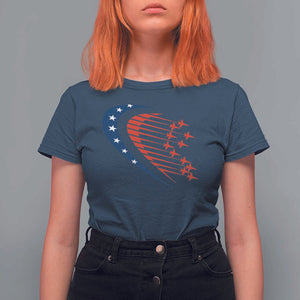 Patriotic T Shirt For Women American Flag Fighter Jets Airplane 4th Of July TS11 Navy Print Your Wear