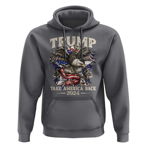 Trump Supporter Hoodie Trump Take America Back 2024 Eagle Vintage American Flag TS11 Charcoal Print Your Wear