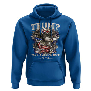 Trump Supporter Hoodie Trump Take America Back 2024 Eagle Vintage American Flag TS11 Royal Blue Print Your Wear