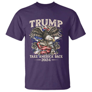 Trump Supporter T Shirt Trump Take America Back 2024 Eagle Vintage American Flag TS11 Purple Print Your Wear