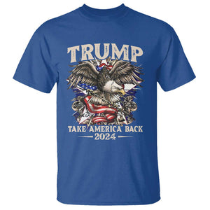Trump Supporter T Shirt Trump Take America Back 2024 Eagle Vintage American Flag TS11 Royal Blue Print Your Wear