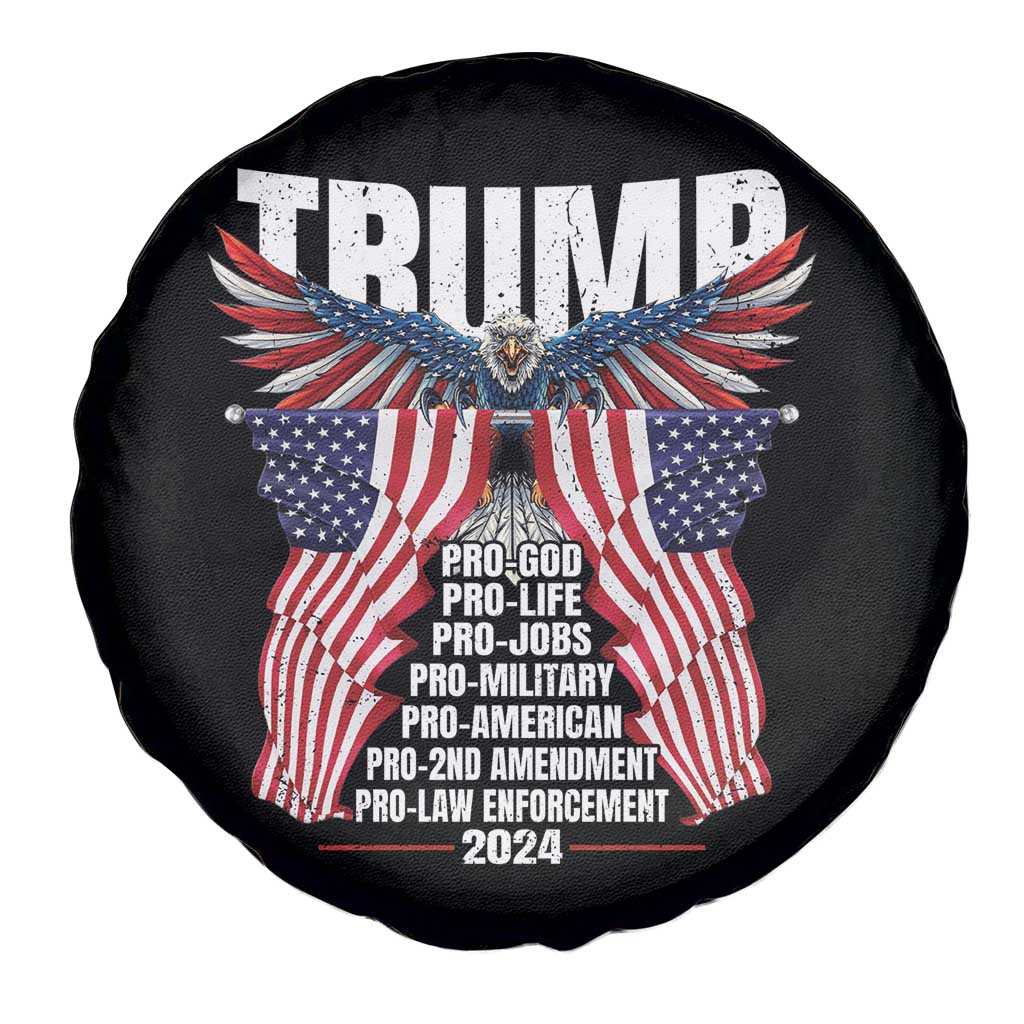 Trump Supporter Spare Tire Cover Pro God Pro Life Pro Jobs Pro Military Pro American 2024 Eagle American Flag TS11 Print Your Wear