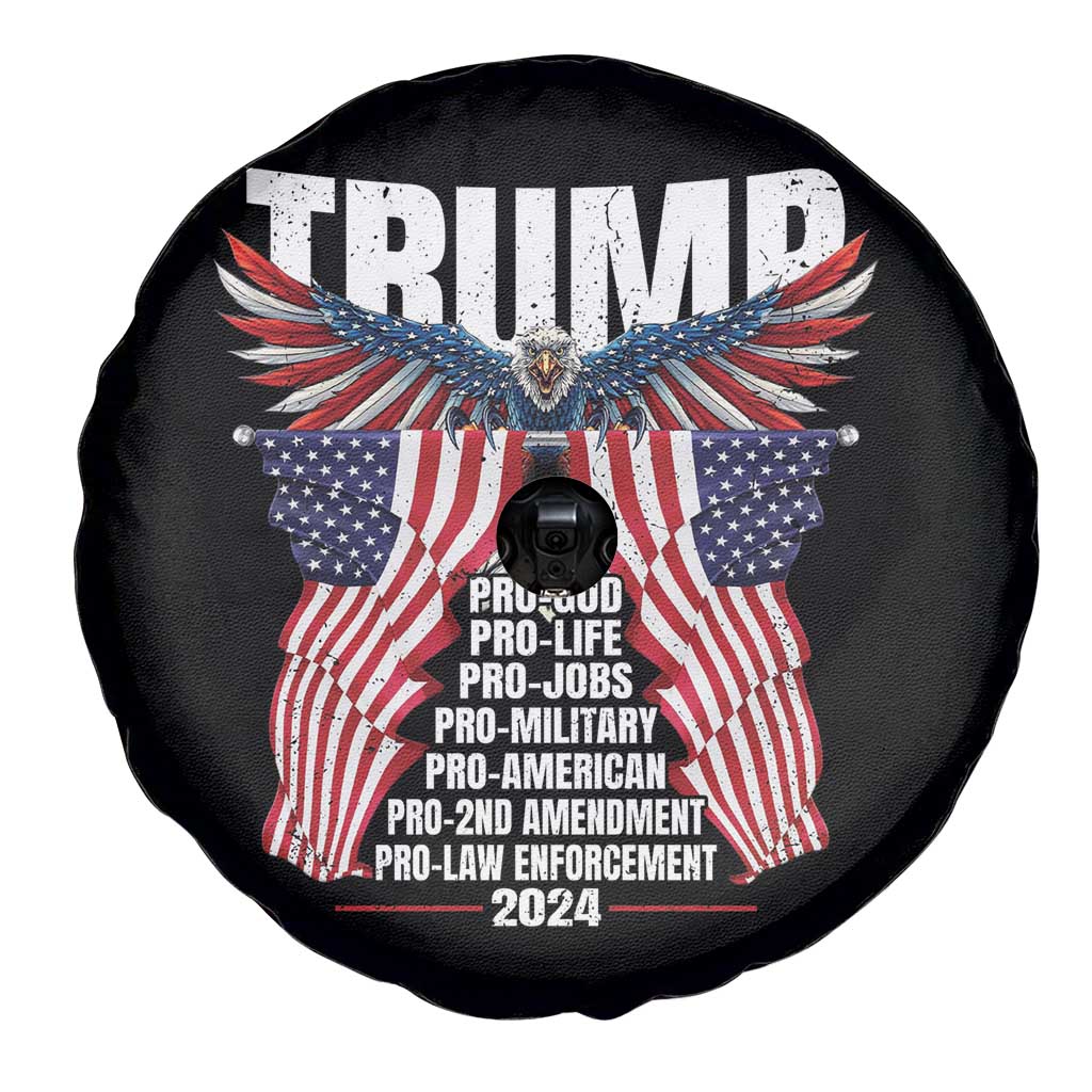Trump Supporter Spare Tire Cover Pro God Pro Life Pro Jobs Pro Military Pro American 2024 Eagle American Flag TS11 Print Your Wear