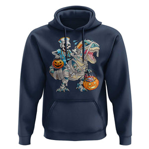 Funny Halloween Nurse Hoodie Skeleton Nurse Riding Mummy Dinosaur Pumpkin Candy TS11 Navy Print Your Wear