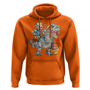 Funny Halloween Nurse Hoodie Skeleton Nurse Riding Mummy Dinosaur Pumpkin Candy TS11 Orange Print Your Wear