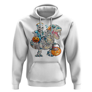 Funny Halloween Nurse Hoodie Skeleton Nurse Riding Mummy Dinosaur Pumpkin Candy TS11 White Print Your Wear