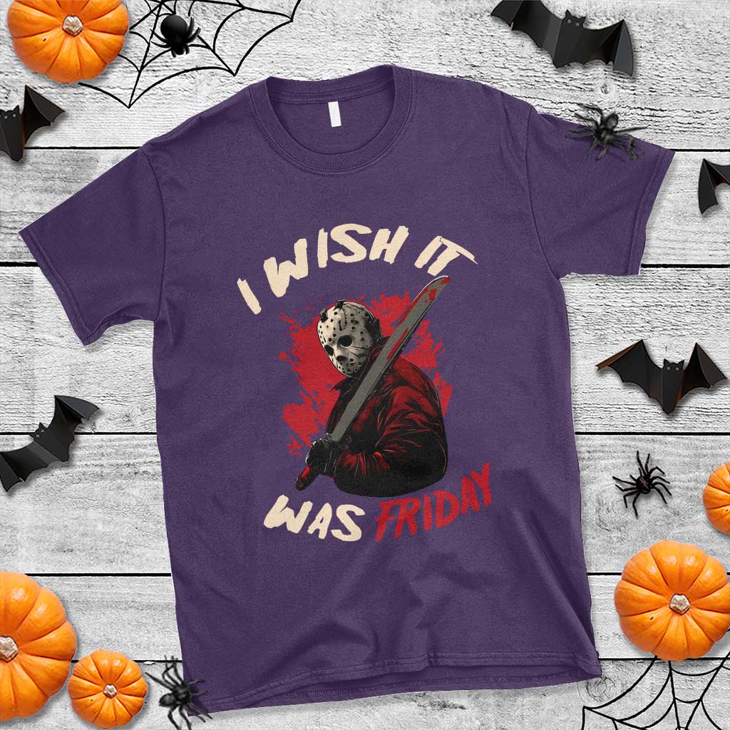 Funny Scary Halloween Slasher T Shirt I Wish It Was Friday TS11 Purple Print Your Wear