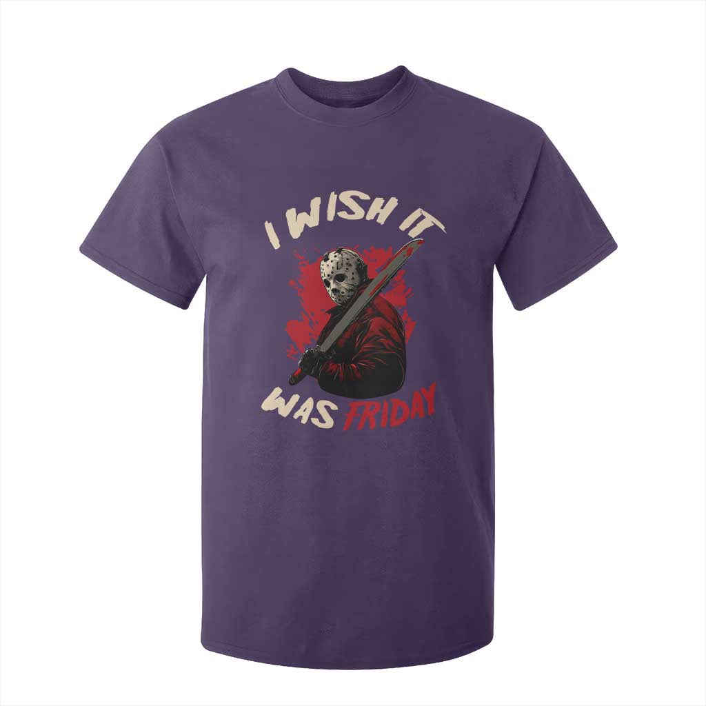 Funny Scary Halloween Slasher T Shirt For Kid I Wish It Was Friday TS11 Purple Print Your Wear