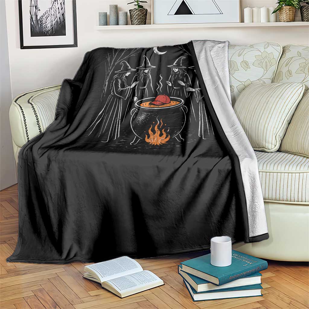 Funny Halloween Witch Spooky Season Orange Cauldron Throw Blanket TS11 Print Your Wear