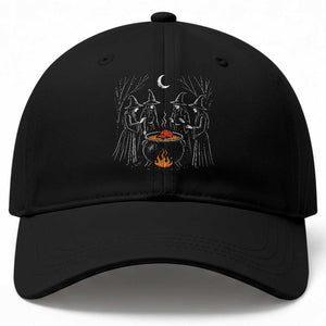 Funny Halloween Witch Spooky Season Orange Cauldron Baseball Cap TS11 Print Your Wear