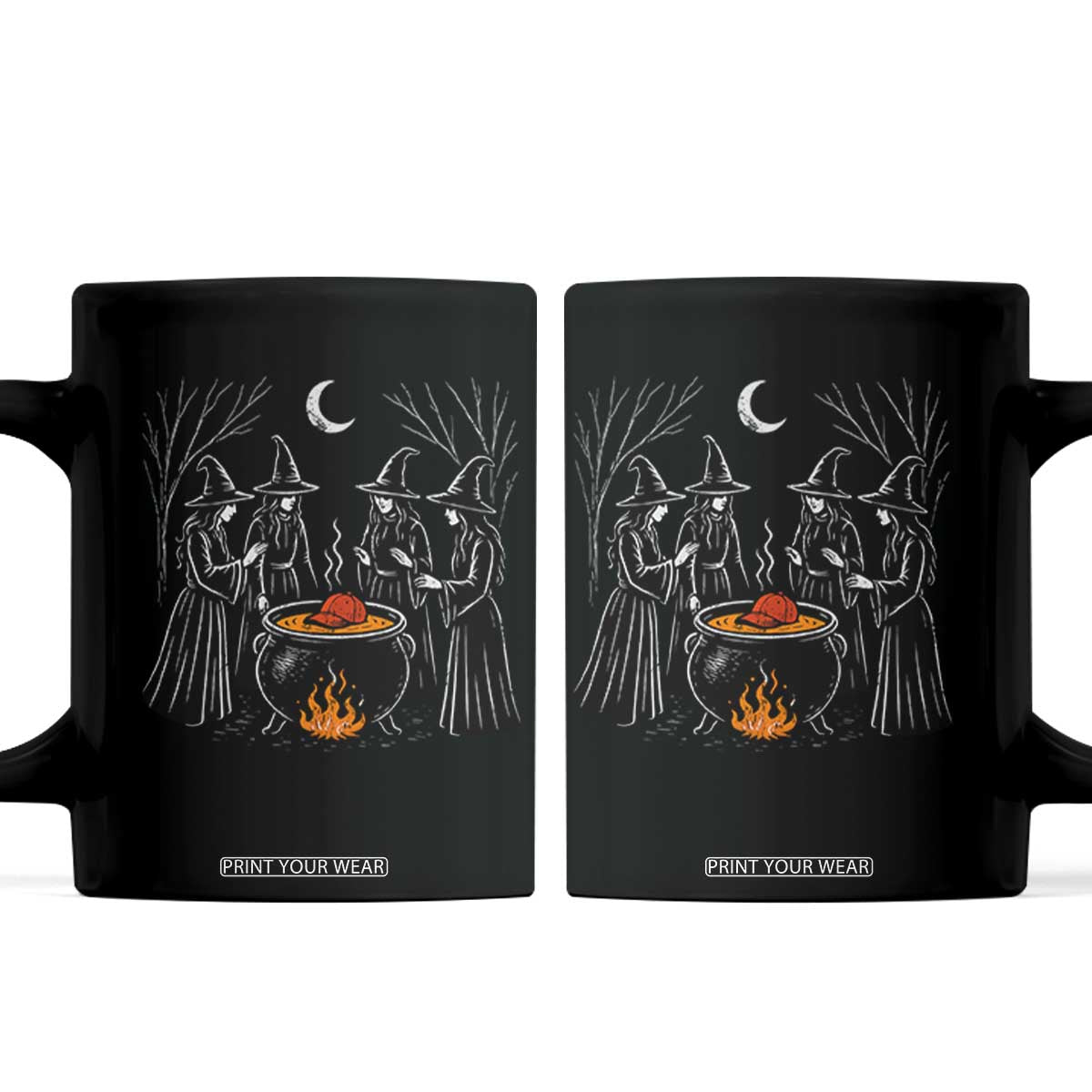 Funny Halloween Witch Spooky Season Orange Cauldron Coffee Mug TS11 Black Print Your Wear