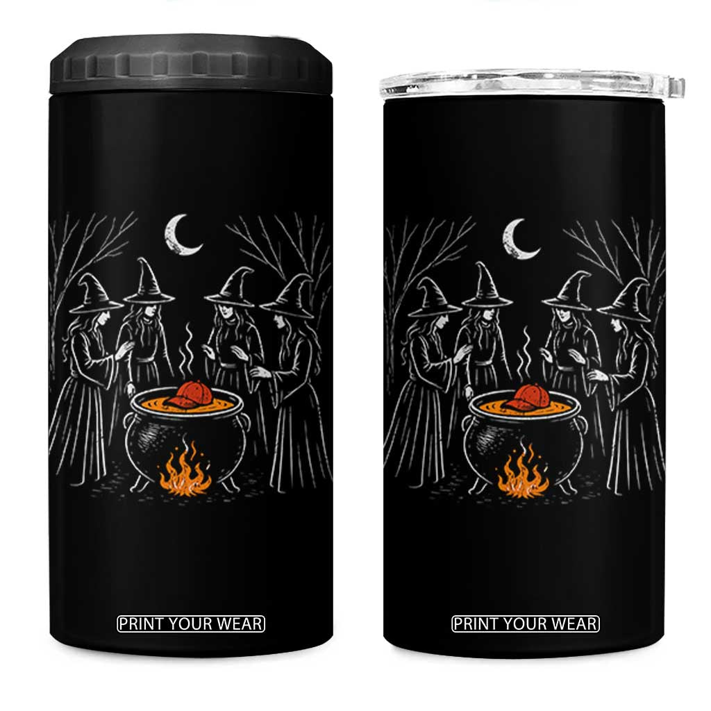 Funny Halloween Witch Spooky Season Orange Cauldron 4 in 1 Can Cooler Tumbler TS11 One Size: 16 oz Black Print Your Wear