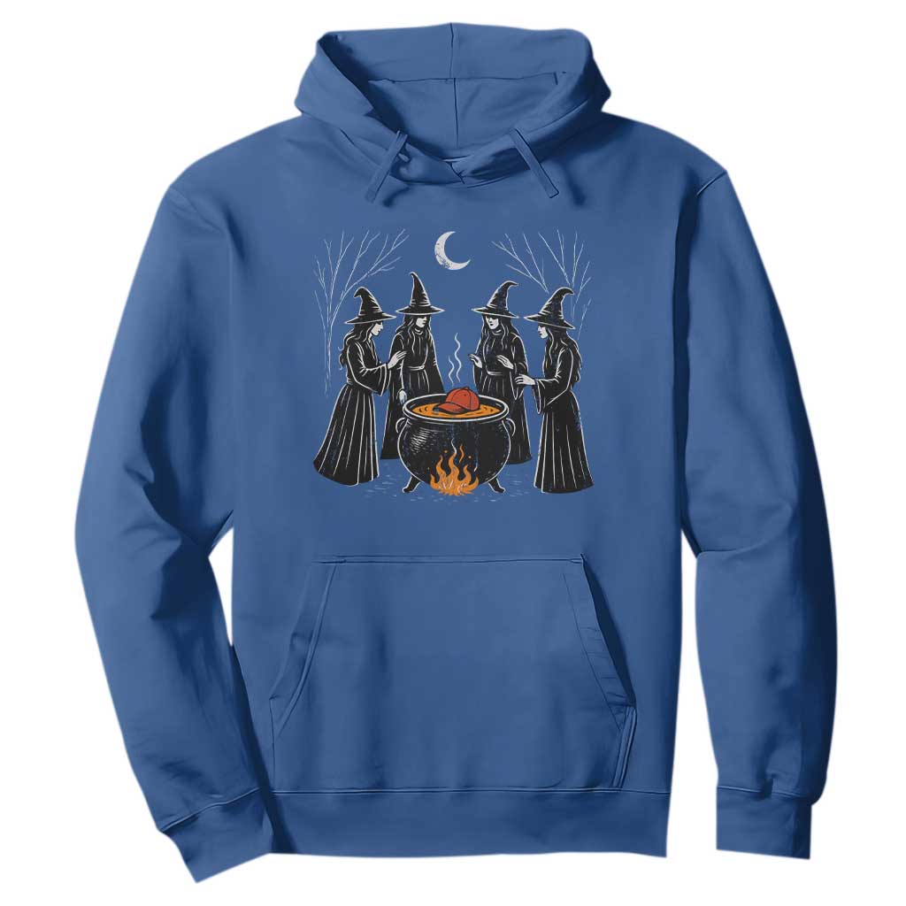 Funny Halloween Witch Spooky Season Orange Cauldron Hoodie TS11 Royal Blue Print Your Wear