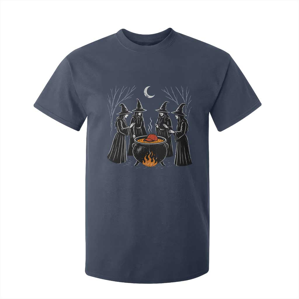 Funny Halloween Witch Spooky Season Orange Cauldron T Shirt For Kid TS11 Navy Print Your Wear