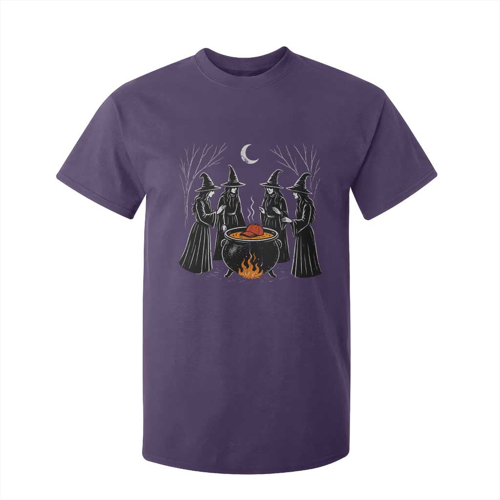 Funny Halloween Witch Spooky Season Orange Cauldron T Shirt For Kid TS11 Purple Print Your Wear