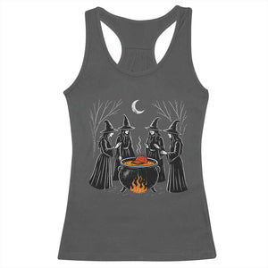 Funny Halloween Witch Spooky Season Orange Cauldron Racerback Tank Top TS11 Dark Heather Print Your Wear