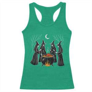 Funny Halloween Witch Spooky Season Orange Cauldron Racerback Tank Top TS11 Irish Green Print Your Wear