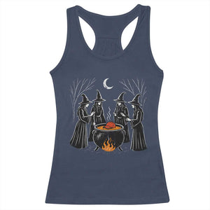 Funny Halloween Witch Spooky Season Orange Cauldron Racerback Tank Top TS11 Navy Print Your Wear
